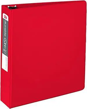 officemax durable reference binders with round ring 2", red
