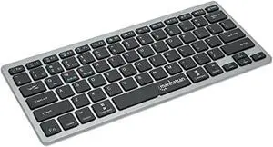 manhattan small bluetooth wireless keyboard - dual modes of 2.4g + bluetooth 4.2 - connects up to 3 devices - slim mini size - for tablet, mac, ipad, apple, android, windows -3 yr mfg warranty -180559