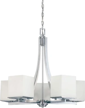 nuvo 60/4086 five light chandelier bento, polished chrome nuvo 60/4086 five light chandelier bento, polished chrome