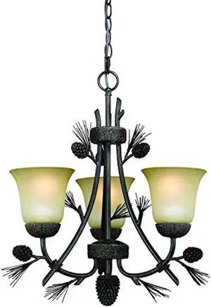 sierra 3 light bronze rustic pinecone mini chandelier
