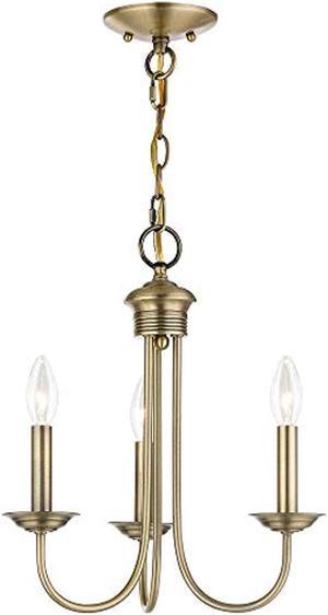 livex lighting 42683-01 mini chandelier, medium, antique brass