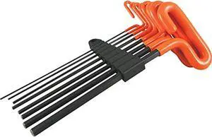 dynamic 8 piece 9" long t-handle, metric hex key set, 2mm - 10mm