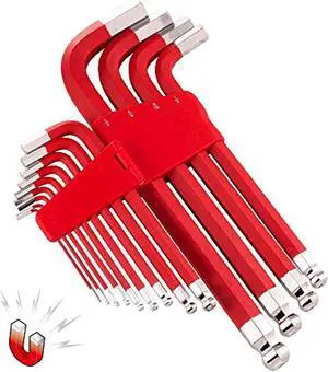 powerbuilt 13 piece sae jumbo long point magnetic hex key wrench, allen hex key wrench, 5/64"- 3/4" - 941641
