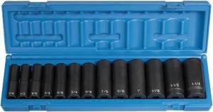 grey pneumatic corp 1312d 1/2'' drive deep length fractional set - 13 piece