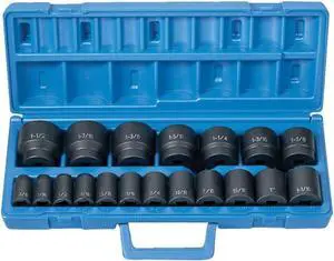 grey pneumatic (1319) 1/2" drive 19-piece standard length fractional master socket set