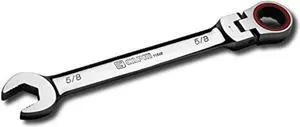 capri tools 5/8 in. flex-head ratcheting combination wrench, true 100-tooth, 3.6-degree swing arc