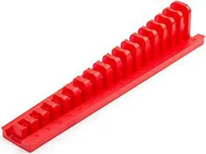 tekton 17-tool 3/8 inch drive crowfoot wrench organizer rack, red (8-24 mm) | org26217