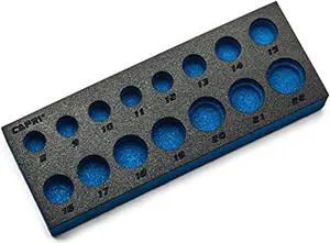 capri tools mechanic's tray for 3/8 in. drive sockets, metric