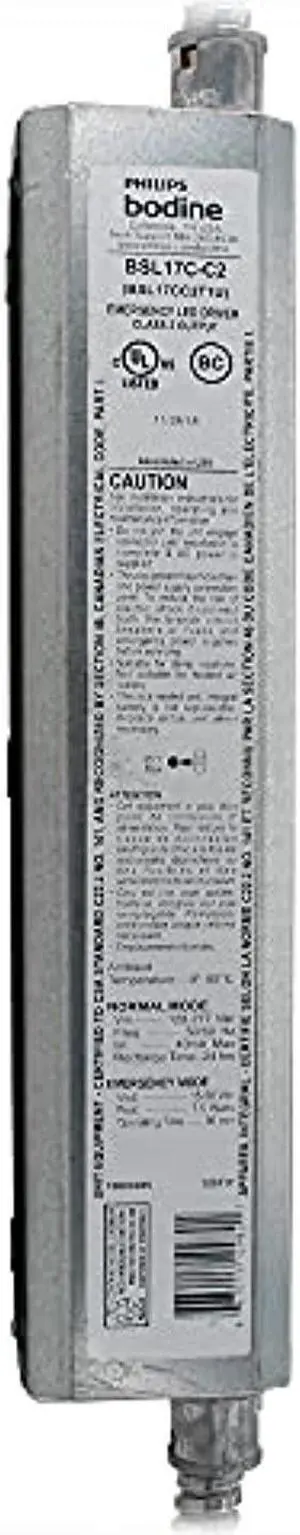 bodine bsl17c-c2 emergency led driver 120-277 volt ac input 15-50 volt dc output 7 watt output
