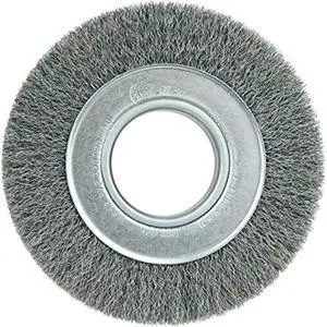 weiler 06050 6" medium face crimped wire wheel.008" steel fill, 2" arbor hole, made in the usa
