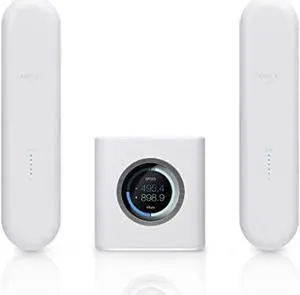 amplifi hd wifi system by ubiquiti labs, seamless whole home wireless internet coverage, hd wifi router, 2 mesh points, 4 gigabit ethernet, 1 wan port, ethernet cable (amplifi hd unibody)