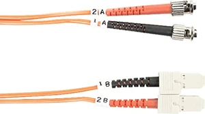 OM2 50/125 MULTIMODE FIBER OPTIC PATCH CABLE - OFNR PVC, ST TO SC, ORANGE, 3-M ( OM2 50/125 MULTIMODE FIBER OPTIC PATCH CABLE - OFNR PVC, ST TO SC, ORANGE, 3-M (