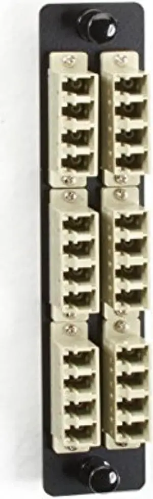 HIGH-DENSITY MULTIMODE FIBER ADAPTER PANEL - CERAMIC SLEEVE, (12) LC DUPLEX, BEI
