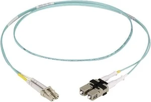 OM3 50/125 MULTIMODE FIBER OPTIC PATCH CABLE - OFNR PVC, LC TO LC, AQUA, 5-M (16 OM3 50/125 MULTIMODE FIBER OPTIC PATCH CABLE - OFNR PVC, LC TO LC, AQUA, 5-M (16