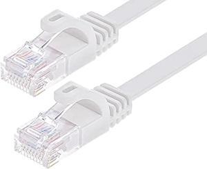 Monoprice Cat6 Ethernet Patch Cable - 25 Feet - White | Snagless RJ45, Flat, 550MHz, UTP, Pure Bare Copper Wire, 30AWG, For Network Internet Modem Router Xbox PS3 Cord - Flexboot Series