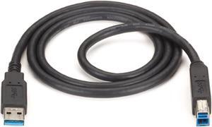 black box usb30-0006-mm 6 ft. usb version 3.0 type a male to type b male cable black