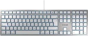 cherry kc 6000 slim keyboard - cable connectivity - usb interface - english (us) - mac os - scissors keyswitch - silver, white - taa compliance