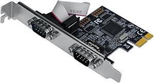 siig legacy and beyond series 2 port (dual) serial / rs-232 pcie card with 16c550 uart