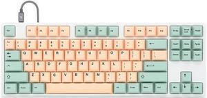 drop expression series - matcha summer tenkeyless mechanical keyboard, gateron yellow switches, white entr anodized aluminum case, white backlighting, usb-c, pbt cherry keycaps, tkl layout