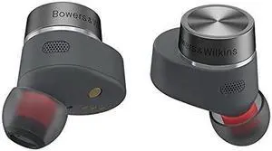 bowers & wilkins pi5 s2 true wireless earphones, in-ear bluetooth earbuds with mic, active noise cancellation, 16-hr battery, android/ios, powerful sound, extreme comfort, storm grey (2023 model)