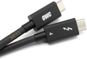 owc thunderbolt 4 cable, thunderbolt certified, 0.72 meter (2.36 ft), 40 gb/s data transfer, 100w power charging, compatible with thunderbolt 4, thunderbolt 3, usb-c, and usb4 devices, black