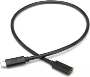 0.5m (20") owc usb-c (usb 3.2 10gb/s) 100w pd extension cable (males to female) - black