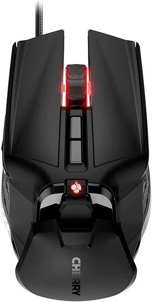 cherry mc 9620 fps, wired gaming mouse, high-precision optical 12,000 dpi sensor, rgb backlit, programmable 9-button mouse, black