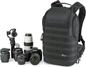 lowepro protactic 350 aw ii modular backpack with all weather cover, camera bag for professional use, insert for laptop up to 13 inch, backpack for professional cameras and drones, lp37176-grl, black