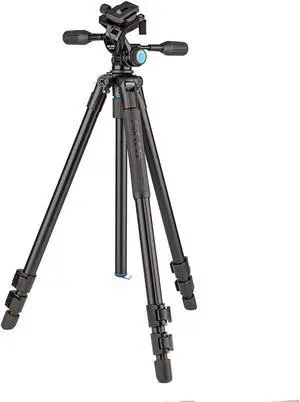 slik pro al-523-3wfc aluminum tripod kit with sh-747fc 3-way pan head w/friction control, black