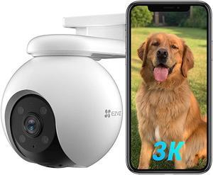 ezviz outdoor auto-zoom tracking camera, 3k, 12 pre-set dots tracking,360 visual coverage,waving-hand recognition, color night vision, ai-powered person & vehicle detection, two-way talk | h8 pro 3k