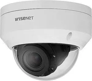 hanwha techwin anv-l7082r a-series 4mp wdr ir dome ip camera, 3.3-10.3mm motorized varifocal lens, infrared, corner mount, memory card, white