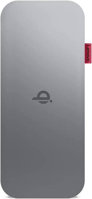 lenovo go wireless mobile power bank (10,000 mah capacity) 30w max output - wireless qi fast charging up to 15w - built-in overcharge protection - model pblg1w - storm grey