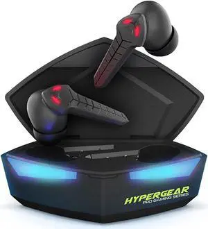 true wireless gaming earbuds with mic, hypergear cobrastrike gaming earbuds with 3d positional audio & 60ms ultra-low latency and quick bluetooth pairing, secure in-ear fit for noise isolation [15524]