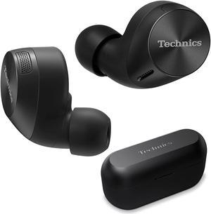 technics hifi true wireless multipoint bluetooth earbuds with noise cancelling, 3 device multipoint connectivity, wireless charging, impressive call quality, ldac compatible - eah-az60m2-k (black)