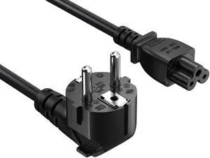 cable leader 6ft 18 awg right angle european 3-prong notebook power cord cee 7/7 to iec320 c5