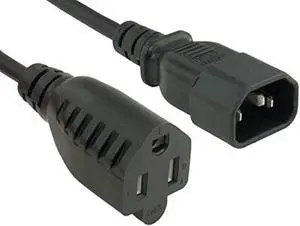 cable leader 18 awg monitor power adapter cord (nema 5-15r to iec320 c14) ul listed (6 foot (1 pack))