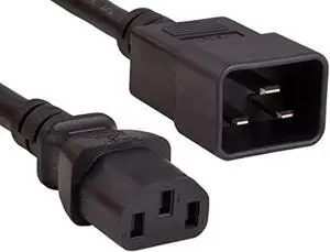 cable leader 3ft 14 awg 15a 250v power cord (iec320 c20 to iec320 c13), black