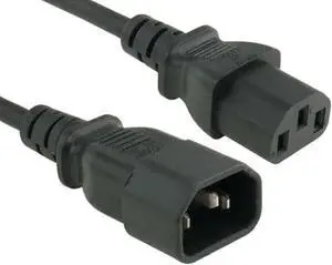 cable leader 18 awg extension power cord iec320 c13 to iec320 c14, ul listed (20 ft)