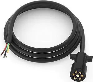 superior electric rva1566-c 7-way trailer rv truck cord & plug - 8ft cable