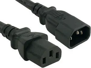 cable leader 16 awg computer power extension cord (iec320 c13 to iec320 c14) ul listed (25 foot (1 pack))
