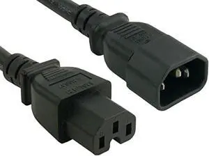 cable leader 14 awg 15a 250v power cord (iec320 c14 to iec320 c15) ul listed (15 foot (1 pack))