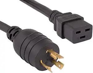 cable leader 12 awg 20a 250v heavy-duty power cord (nema l6-20p to iec 320 c19) ul listed (6 foot (1 pack))