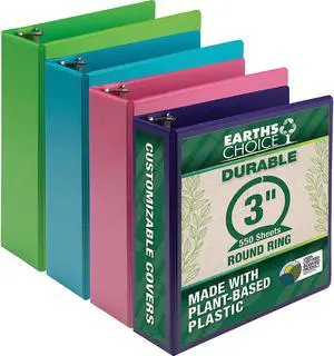 samsill earthchoice durable view binder, 3in