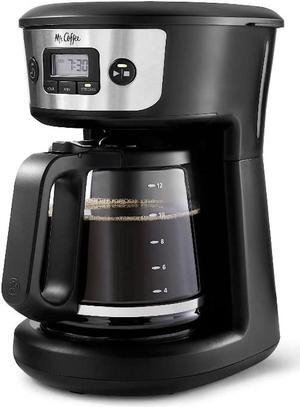 mr. coffee 12 cup strong brew programable coffee maker, black and silver