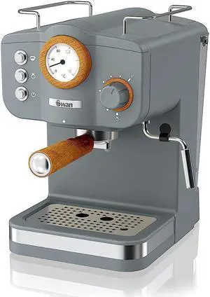swan nordic espresso maker machine, 15 bars of pressure, milk frother, 1.2l tank, scandi style matte finish slate grey (sk22111gryn) swan nordic espresso maker machine, 15 bars of pressure, milk frother, 1.2l tank, scandi style matte finish slate grey (sk22111gryn)