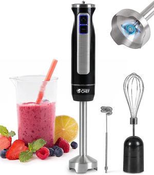 commercial chef immersion blender, multi-purpose immersion hand blender with stainless steel blade, handheld mixer with 8 variable speed options