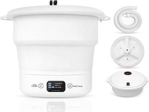 serenelife pucwm44 portable mini washing machine bucket washer for clothes laundry lightweight and easy to bring for camping, rv, travel, small spaces folding (black and white)