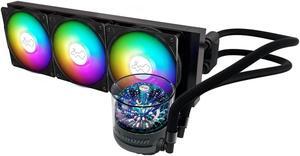 inwin nr36 360mm nebula aio liquid cpu cooler iw-lc-nr36, black