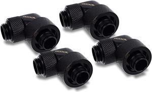 alphacool eiszapfen 16/10mm compression fitting, 90 degree rotary, deep black, 4-pack