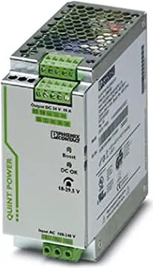 phoenix contact quint-ps/1ac/24dc/10 2866763 power supply, 24vdc, 10a, 100-240vac